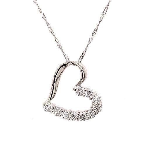 KASHIMAプラチナ900 0.3ct ダイヤモンド オープン ハート ペンダント ネックレス