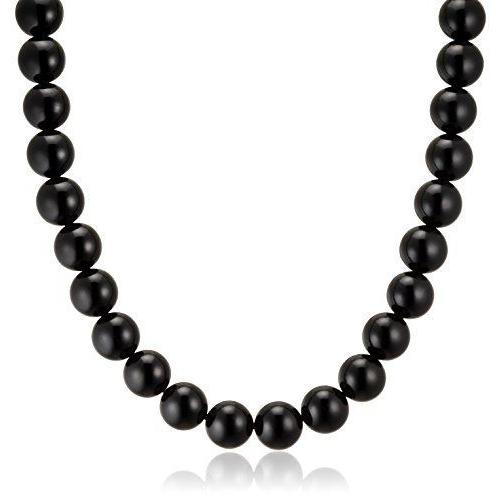 ジュエリーシンワ Jewelry Shinwa 天然ジェット(10mm丸玉)ネックレス42cmサイズ jn0212-42