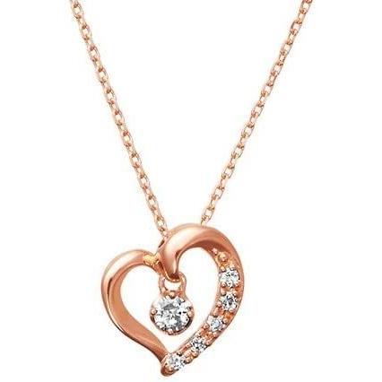 【値下げ中】 4℃ (ヨンドシ-)ハート サイド ダイヤモンド K18ピンクゴールド(ＰG)ネックレス 111231123108 【BCD1010079840】(36247円)