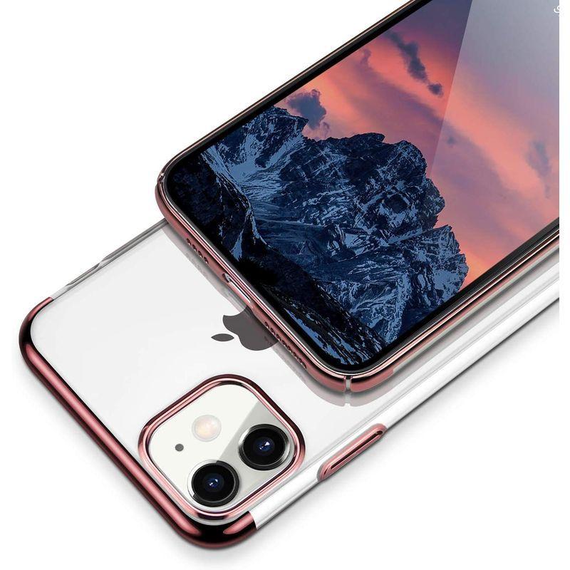 4年保証』 E Segoi iPhone 8 7 ケース リング付き 落下防止 スタンド機能 メッキ加工 耐衝撃 透明 PC おしゃれ 薄型 軽量  一体型 全面保護カバー アイフォン8 4.7インチ ローズピンク casabianca.ba
