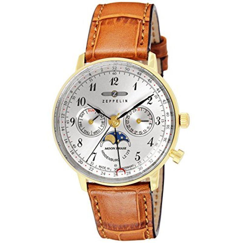 ツェッペリン 腕時計 Hindenburg シルバー文字盤 7039-1 並行輸入品 ブラウン 並行輸入品