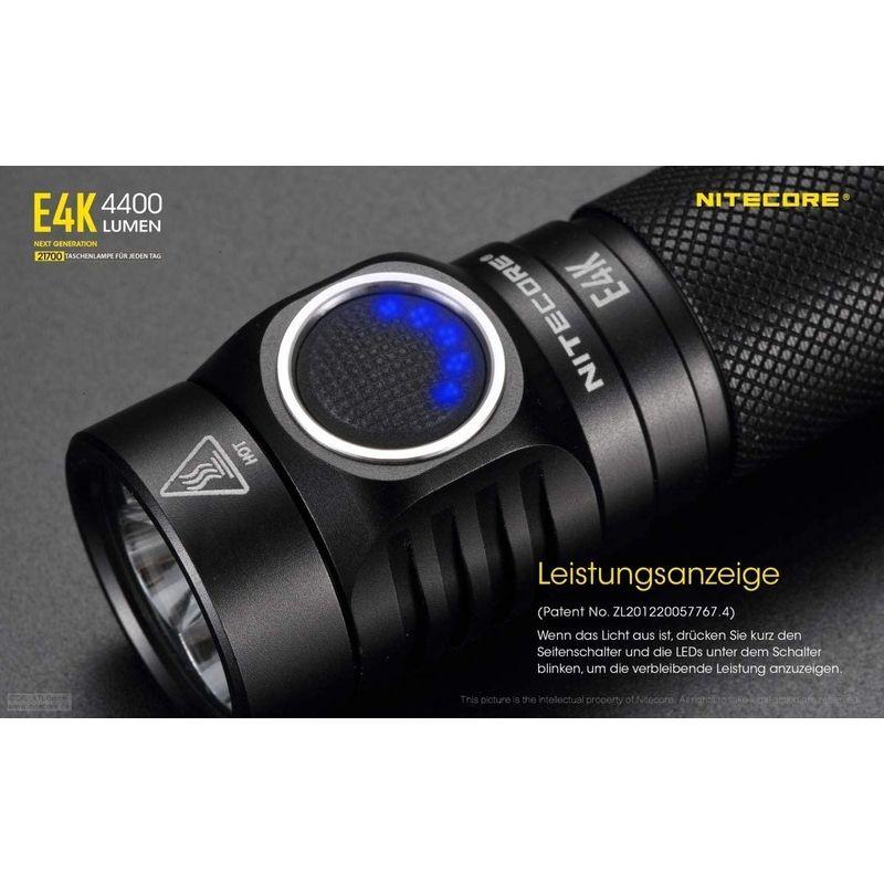 超特価コーナー NITECORE E4K ハンドライト 4400ルーメン CREE XP-L2 V6 LED x4個 21700x1 使用