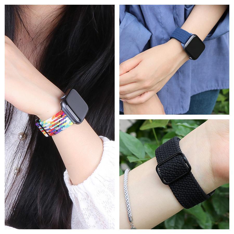 アップルウォッチ バンド アップルウォッチ9 41mm 45mm 44mm 40mm ソロループ ループ se ナイロン 編み込み ゴム ベルト Apple Watch レディース |  | 06