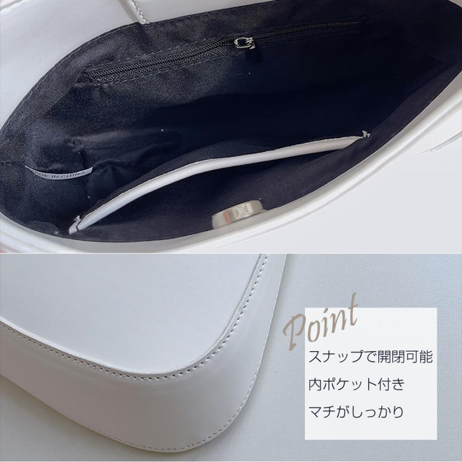 ショルダーバッグ レディース 合皮 ハーフムーン 半月型ショルダー