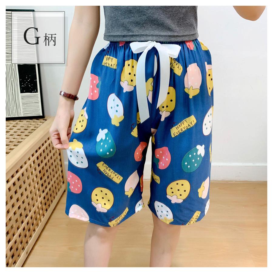 リラックスパンツ 柄 ハーフパンツ レディース ステテコ ルームパンツ 夏 春夏 リラックス 部屋着 花柄 ハイビスカス 五分丈 |  | 10