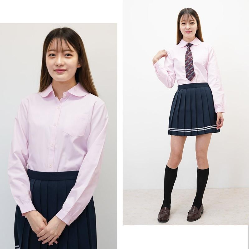 スクールシャツ 女子 長袖 制服 シャツ スクール 白シャツ 高校生 女子高生 JK ブラウス ビジネス オフィス ワイシャツ フォーマル 安心透けカット |  | 14
