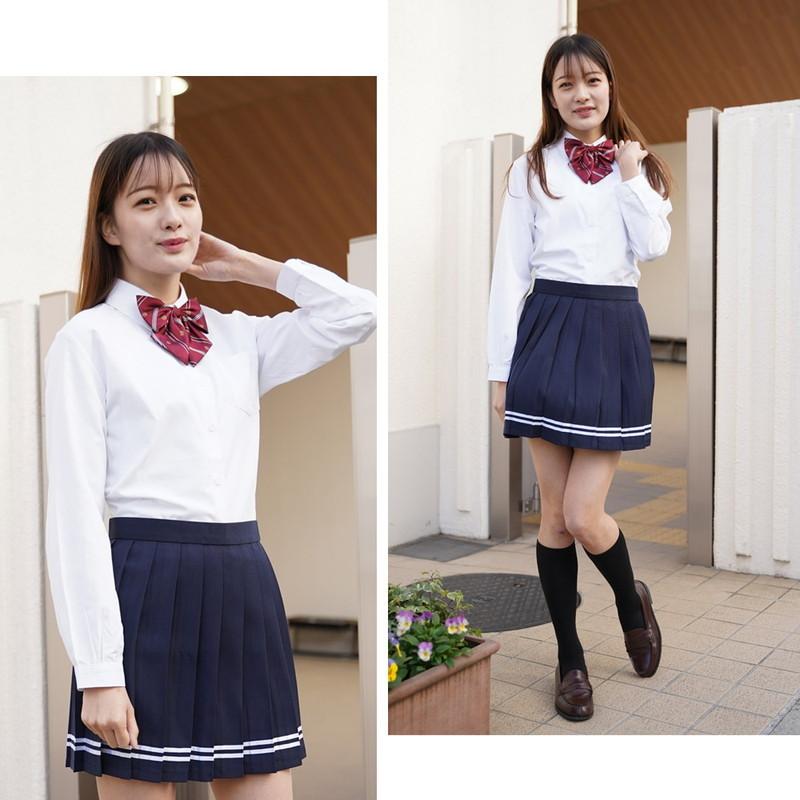 スクールシャツ 女子 長袖 制服 シャツ スクール 白シャツ 高校生 女子高生 JK ブラウス ビジネス オフィス ワイシャツ フォーマル 安心透けカット |  | 04