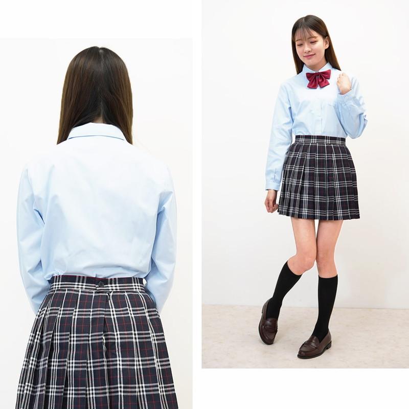 スクールシャツ 女子 長袖 制服 シャツ スクール 白シャツ 高校生 女子高生 JK ブラウス ビジネス オフィス ワイシャツ フォーマル 安心透けカット |  | 08
