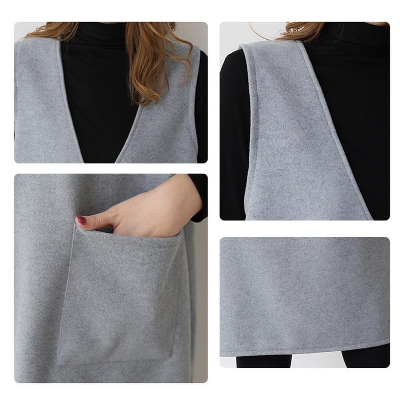 ジャンパースカート ロング 40代 50代 ジャンパースカート50代 大人 秋冬 vネック ウール調 低身長 膝丈 きれいめ ロング 大きいサイズ 深めｖネック ワンピース |  | 14