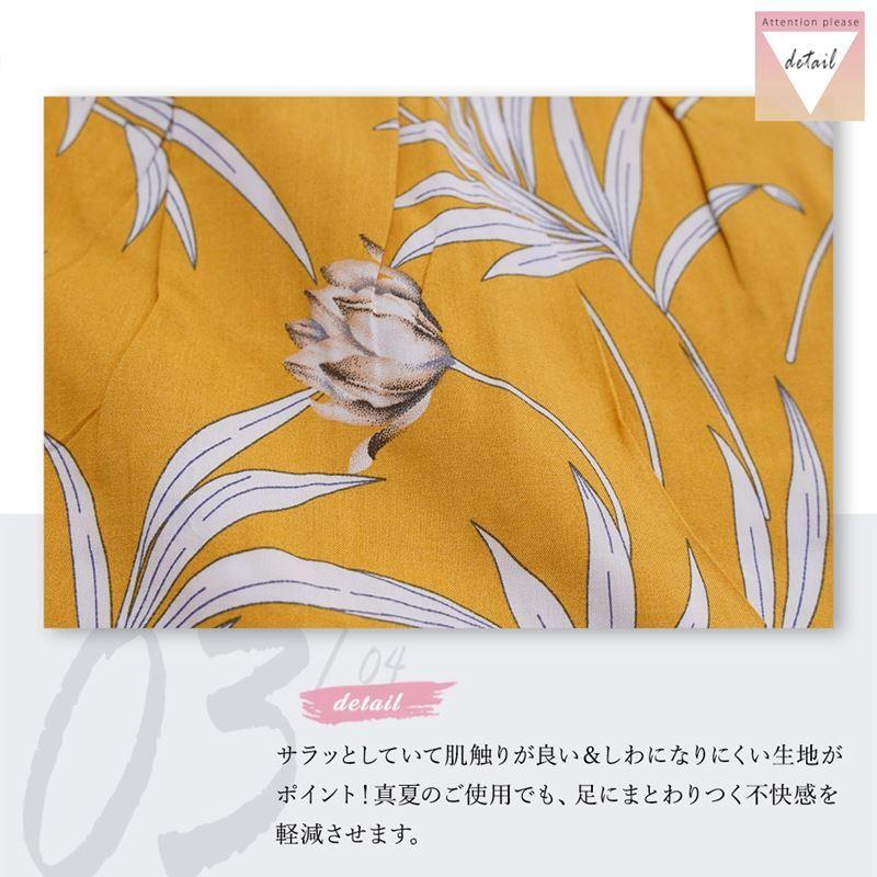 リラックスパンツ 柄 レディース ステテコ ルームパンツ 夏 春夏 リラックス 部屋着 花柄 ハイビスカス シャレテコ カプリパンツ ひざ下 七分丈 |  | 15