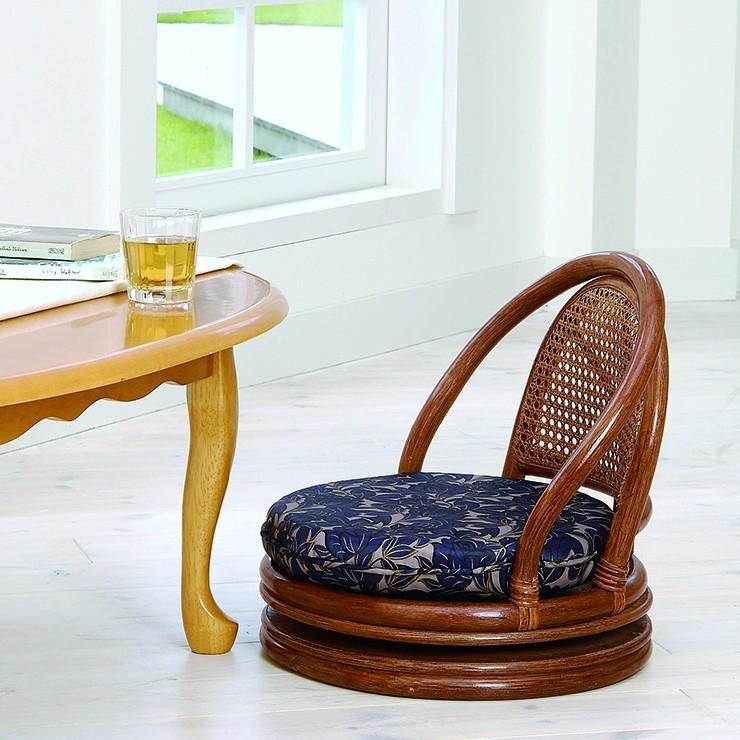 昭和レトロ】ラタン籐360度回転座椅子 アンティーク ローチェア