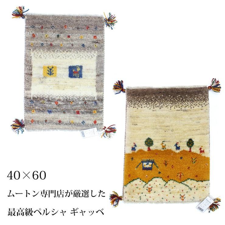 ギャベ 40×60 イラン製 ペルシャギャッベ 座布団 手織り ウール100