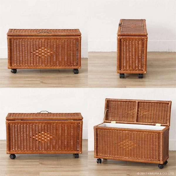 ラタン キャスター付 収納ボックス GK513MHR サンフラワーラタン ラタン キャスター付き 収納ボックス GK513MHR