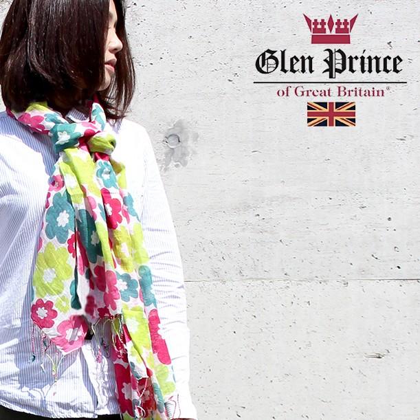 アウトレット Glen Prince ストール ポップで可愛らしい色合いの花柄が