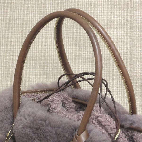 ムートンバッグ モンテローザ ムク ナチュラル ムートン＆ニットコンビ  