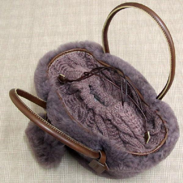 ムートンバッグ モンテローザ ムク ナチュラル ムートン＆ニットコンビ