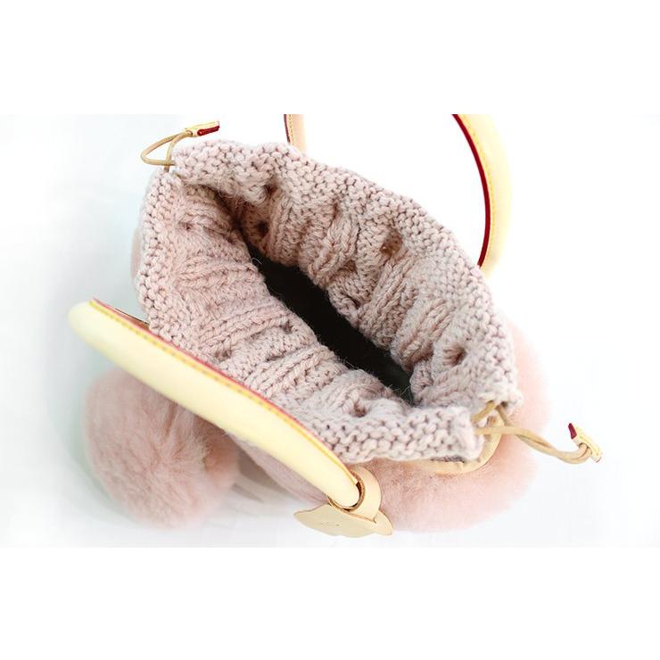 ムートンバッグ モンテローザ ムク ナチュラル ムートン＆ニットコンビ  