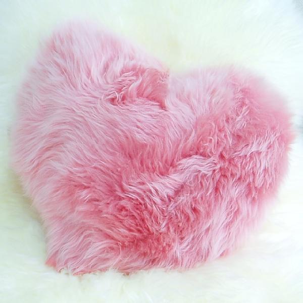 ハート型 ムートンクッション ピンク/アイボリー AUSKIN 激カワ！超