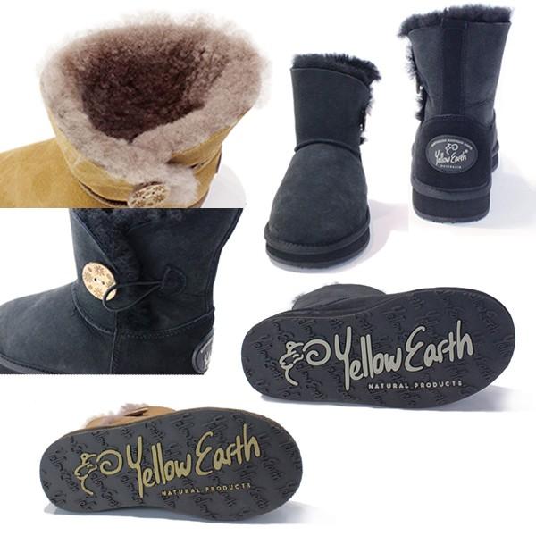 Yellow Earth（イエローアース） ムートンブーツ Button Low Boot オーストラリア産シープ  レディース   22.5〜24.5｜noble-collection｜04