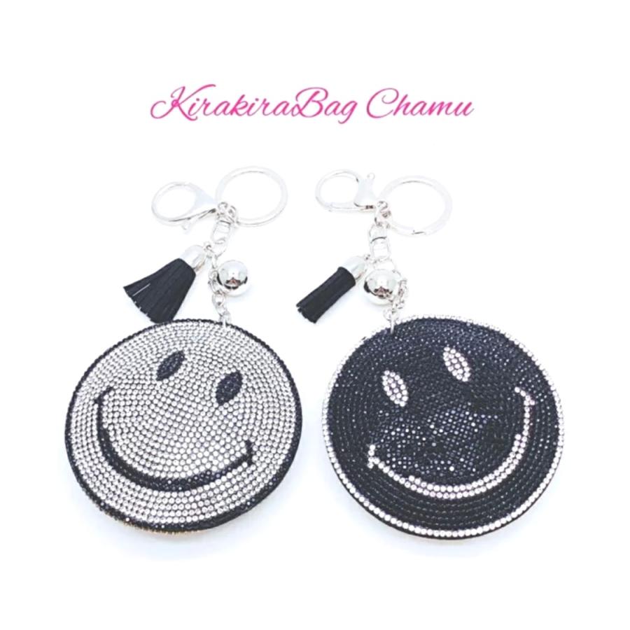 限定品 送料無料 キラキラスマイルバックチャーム キーホルダー スマイリー ニコちゃん スワロフスキー 新作 キラキラ チャーム ニコニコ 人気 可愛い