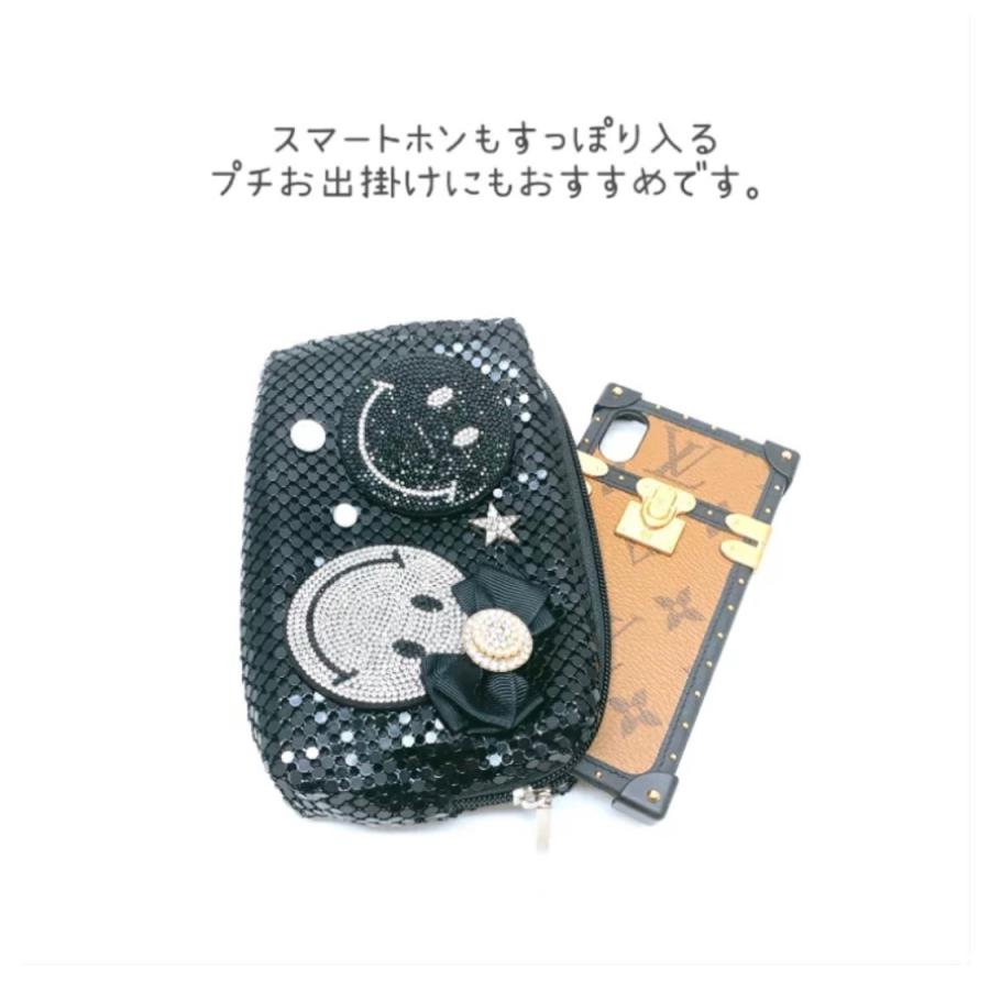 送料無料＞ キラキラポーチ モチーフ カメリア 花 大容量 軽量 新作