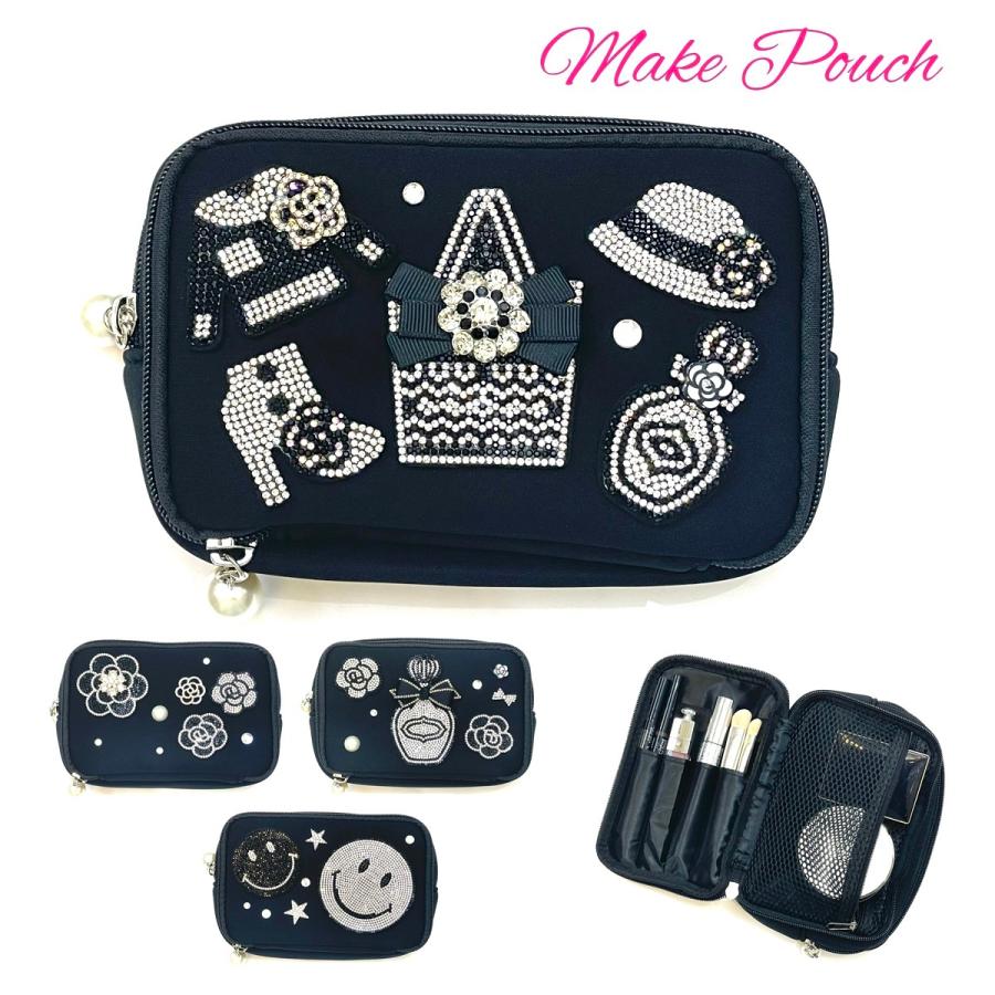 化粧ポーチ スマイルポーチ カメリアポーチ モチーフポーチ キラキラ