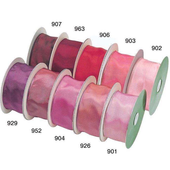 ワイヤー入】ライラックリボン【ワイヤーリヨン】25mm×12m巻