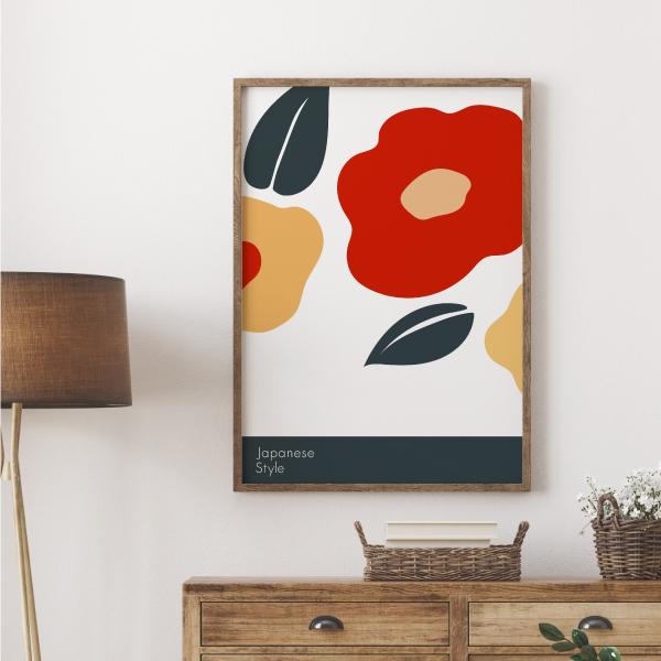 花 和風 和柄 イラスト インテリア アート ポスター おしゃれ 玄関 雑貨 一人暮らし 北欧 韓国 大きい A1 A3 B2 3 Plant 09 A3 Soyumoa ソユモア 通販 Yahoo ショッピング