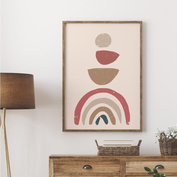 虹 和風 シンプル 抽象 イラスト インテリア アート ポスター おしゃれ 玄関 雑貨 一人暮らし 北欧 韓国 大きい A1 A3 B2 Abstract 09 A3 備品販促二郎 通販 Yahoo ショッピング
