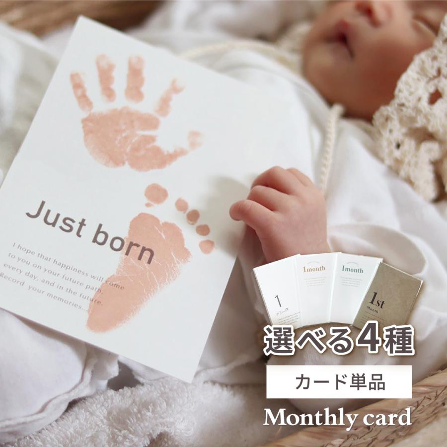 カード単品 マンスリーカード 16枚 セット 全4種 月齢カード 足形スタンプ 足形 マンスリーフォト ベビーフォト おしゃれ ベビーグッズ 出産祝い 出産準備 の商品画像