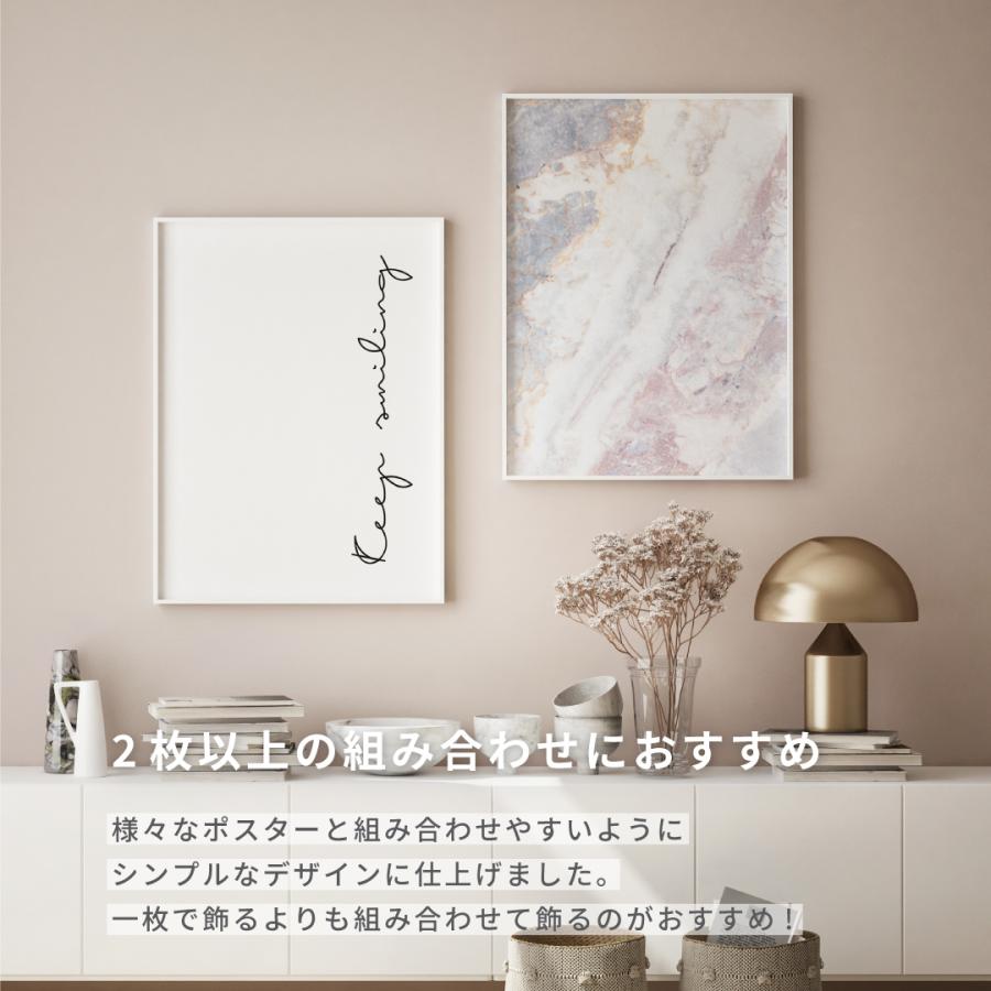 Keep smiling 笑顔を絶やさない モノクロ シンプル 文字 英語