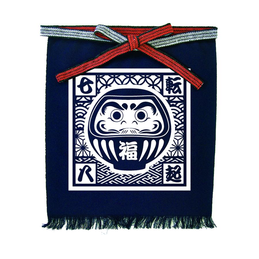 のぼり屋工房 帆前掛け （短） だるま 和模様 No.52787 : のぼり旗