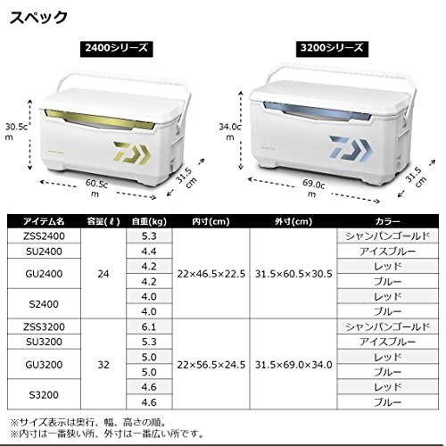 純正新販売 ダイワ(DAIWA) クーラーボックス ライトトランクα GU2400 レッド 釣り 24リット