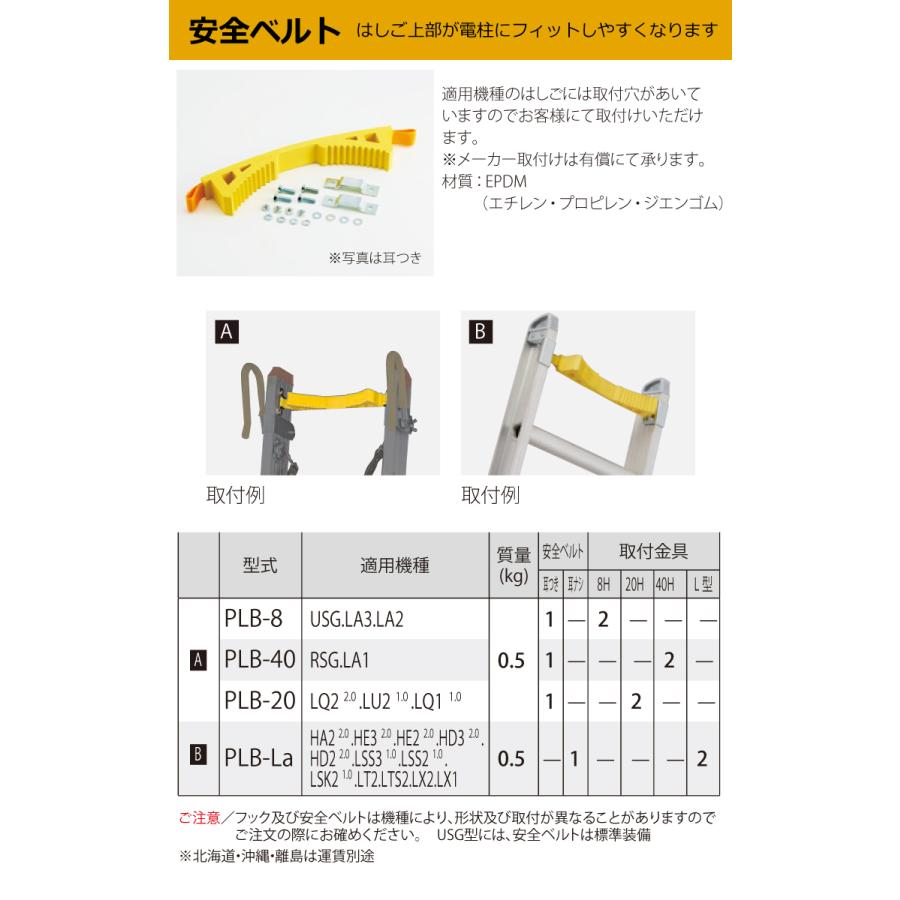 長谷川工業 電工用オプション 安全ベルト PLB-La 適用機種:HA2 長谷川工業 電工用オプション 安全ベルト PLB-La 適用機種:HA2