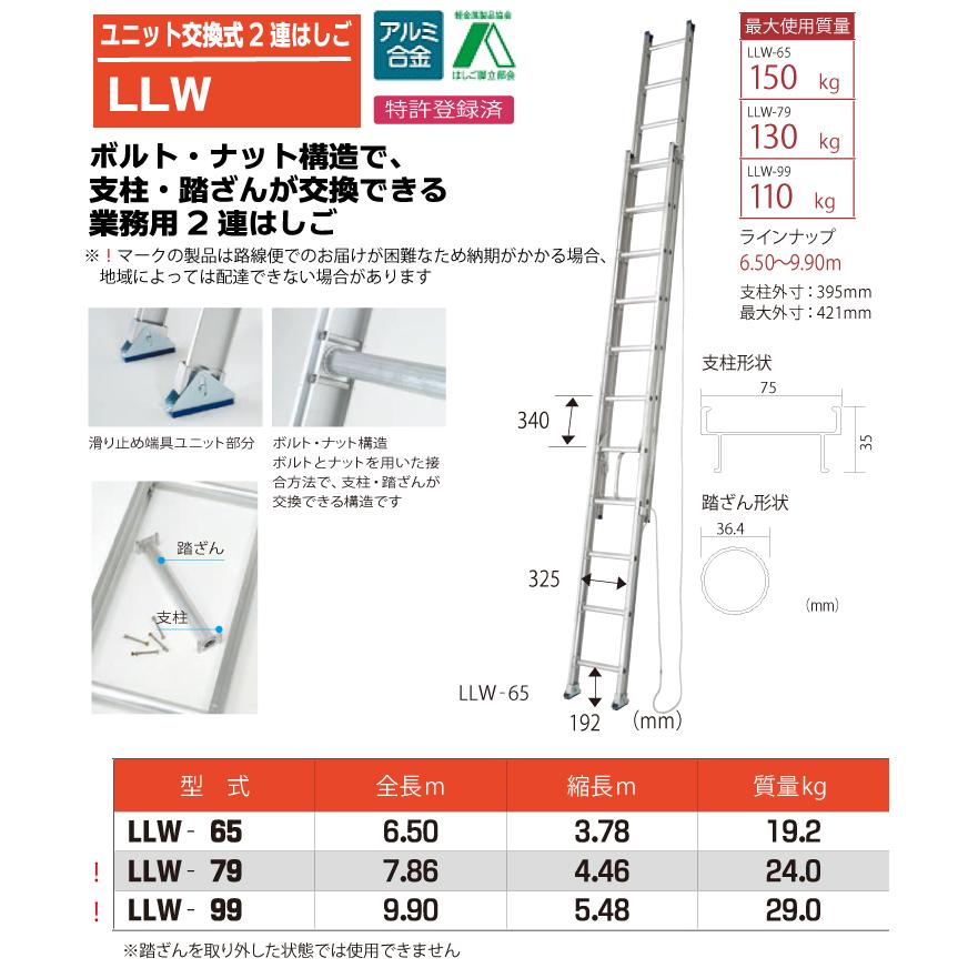 ピカコーポレイション ピカ/Pica ユニット交換式 2連はしご LLW-65