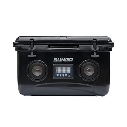 SUNGA クーラーボックス 45L Bluetooth スピーカー 大型 クーラーバッグ アウトドア キャンプ 釣り バーベキュー (BLACK) ネッククーラー