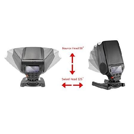 Canon PowerShot sx50 HSコンパクトバウンスフラッシュ( E - TTLII ) + High Powered AC急速充電器with 4 AAバッテリー2900 mAh + Nwv Directマイクロファイバー｜nobuimport｜02