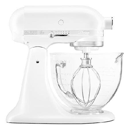 KitchenAid KSM155GBFP 5-Qt. Artisan Design Series with Glass Bowl - Frosted  Pearl White