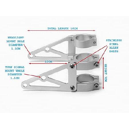 ショッピング販売 High Quality 39mm CNC Brushed Aluminium Fork Mounted Motorcycle Motorbike Headlight Brackets by Alchemy Parts ＆ Accessories