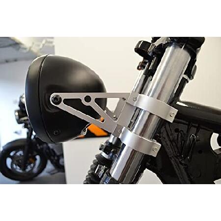 ショッピング販売 High Quality 39mm CNC Brushed Aluminium Fork Mounted Motorcycle Motorbike Headlight Brackets by Alchemy Parts ＆ Accessories