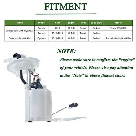 特殊消防隊 キア・オプティマ 2012-2015 ヒュンダイ ソナタ 2011-2014 l4 2.4L用燃料ポンプアセンブリ