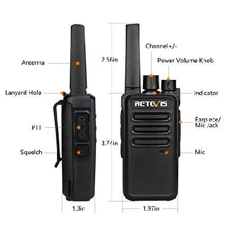 Retevis　RT68　Walkie　for　Way　Talkies　Range,Heavy　Restaur　Base,　Charger　Talkies　Duty　Radios　with　Adults,Rechargeable　for　Long　Earpiece,2　with　USB　Walkie