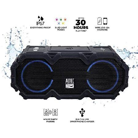 Altec Lansing LifeJacket Jolt - Waterproof Bluetooth Speaker, Durable ＆ Portable Speaker with Qi Wireless Charging and Voice Assistant, Black w/Light｜nobuimport｜02