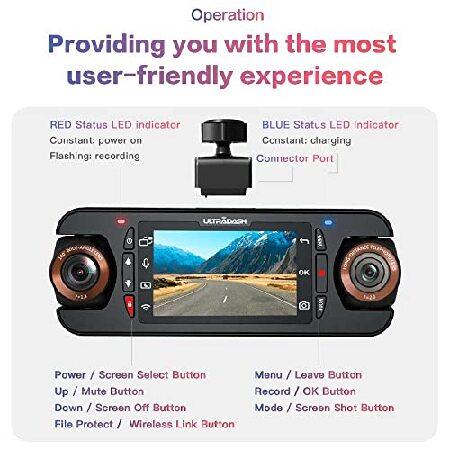 UltraDash Z3+ Standard Edition - Dual Lens Dash Cam HD 2K 1440P, Telephoto Zoom-in Lens, 140° Wide Angle, 2" LCD, G-Sensor, HDR, Night Video, Super C｜nobuimport｜03