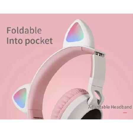 na1 Wireless Bluetooth Kids Headphones, Damikan Cat Ear Bluetooth Over Ear Headphones, LED Lights, FM Radio, TF Card, Aux, Mic for iPhone/iPad/Kindle/｜nobuimport｜03