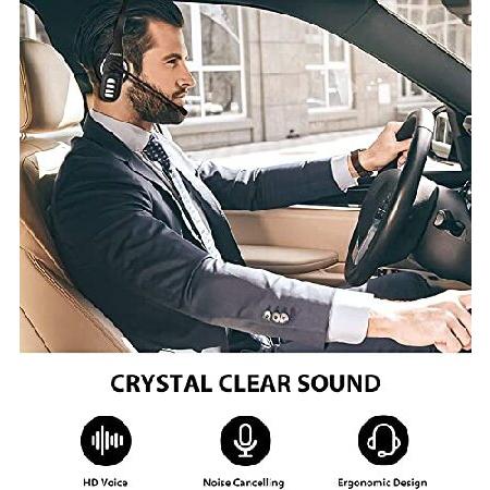 最大80％オフ！ Conambo Bluetooth Headset with Microphone，Trucker Bluetooth Headset with Noise Cancelling，22Hrs Call Time，V5.0 Wireless Headset with Mute Button，On Ea