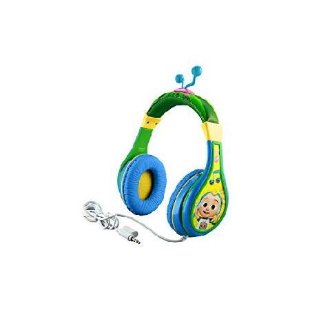 安心の国産製品 eKids Cocomelonヘッドフォン 子供用 有線ヘッドフォン 学校 自宅 旅行 絡まない幼児用ヘッドフォン 音量調節機能付き 3.5mmジャック ヘッドホンスプリッター付