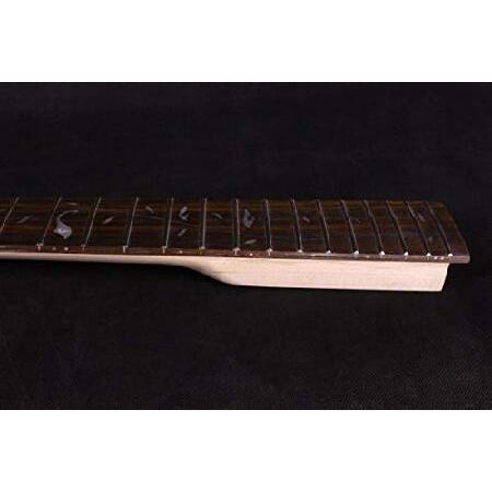 Yinfente 34" Bass Guitar Neck - 24 Fret, Maple With Rosewood Fretboard, Paddle Headstock, Vine Inlay