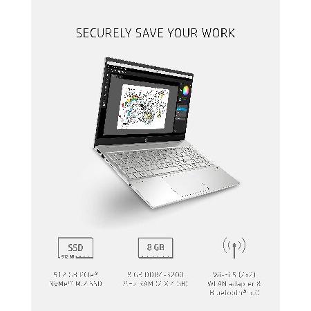 即納&大特価 HP Pavilion 15 Laptop， AMD Ryzen 5 5500U， 8 GB RAM， 512 GB SSD， 15.6” HD Touchscreen， Windows 10 Home， Thin， Lightweight Computer with Webcam， Busine