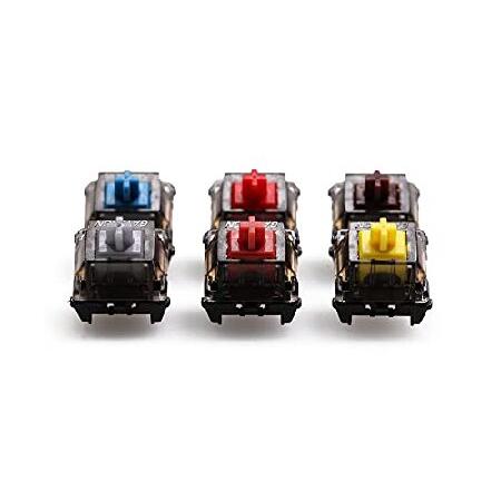 Gateron Cap Black Crystal Switch 3pin SMD RGB mx stem Switch for Mechanical Keyboard pre lubed Brown Yellow Silent Red Silver (X90 PCS, G Black Crysta｜nobuimport｜05